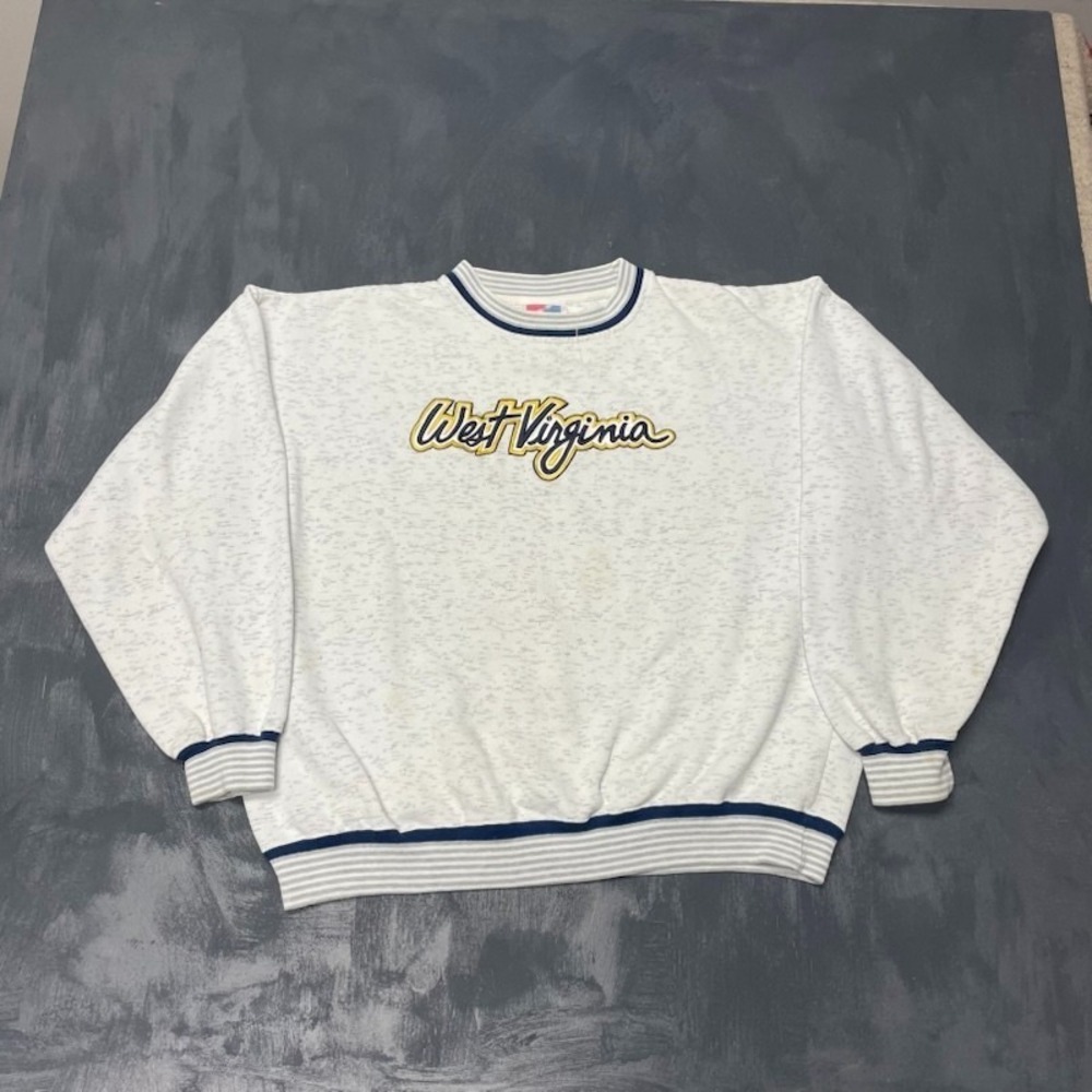 Vintage West Virginia Graphic Sweatshirt Men XL Grey 1990s Hanes